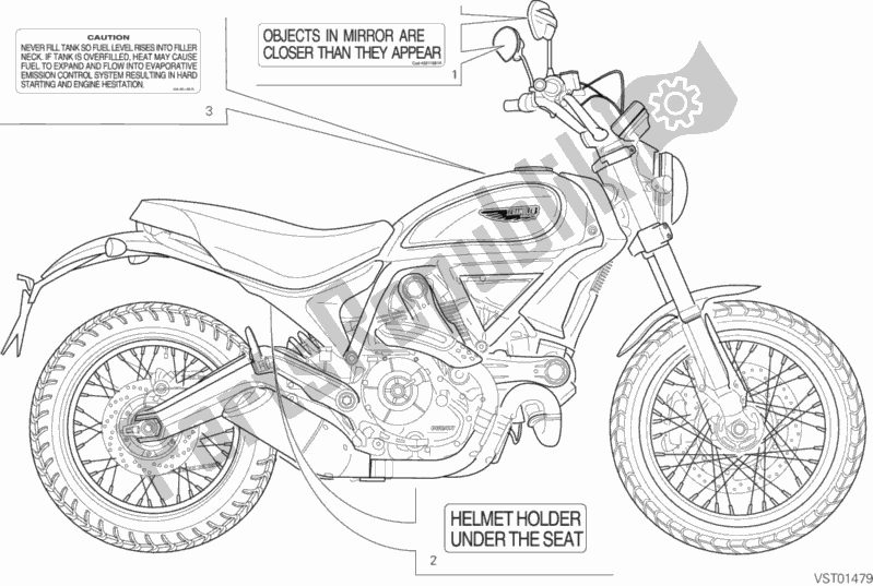 Todas las partes para Posizionamento Targhette de Ducati Scrambler Classic Thailand USA 803 2016